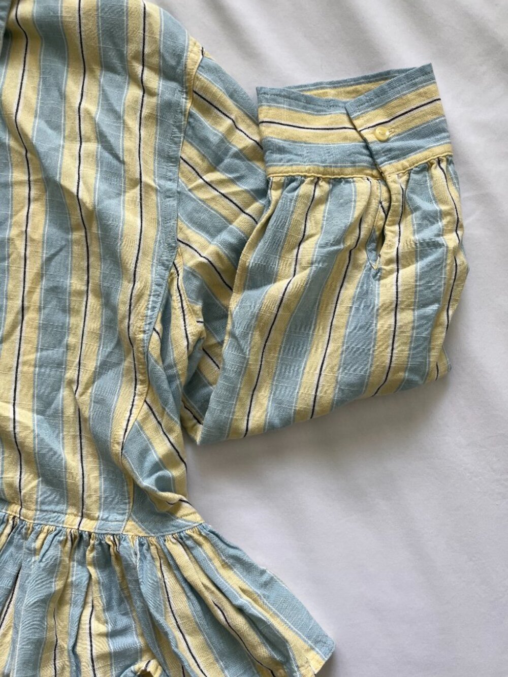 Women's Striped Ruffle Button Down - Picture 4 of 5